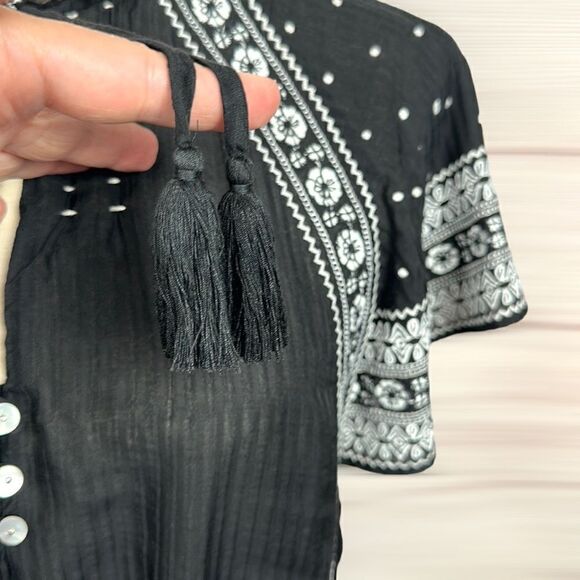 Veronica Beard Black Minos Embroidered Flared Silk Mini Dress US 4 - Picture 11 of 15